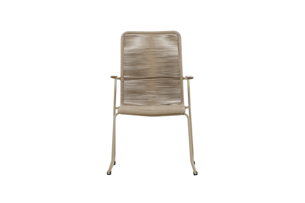 Bois matstol beige med beige rep