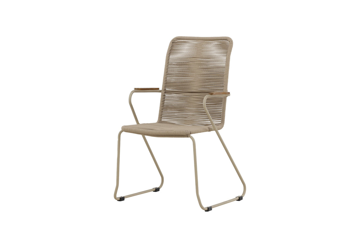 Bois matstol beige med beige rep