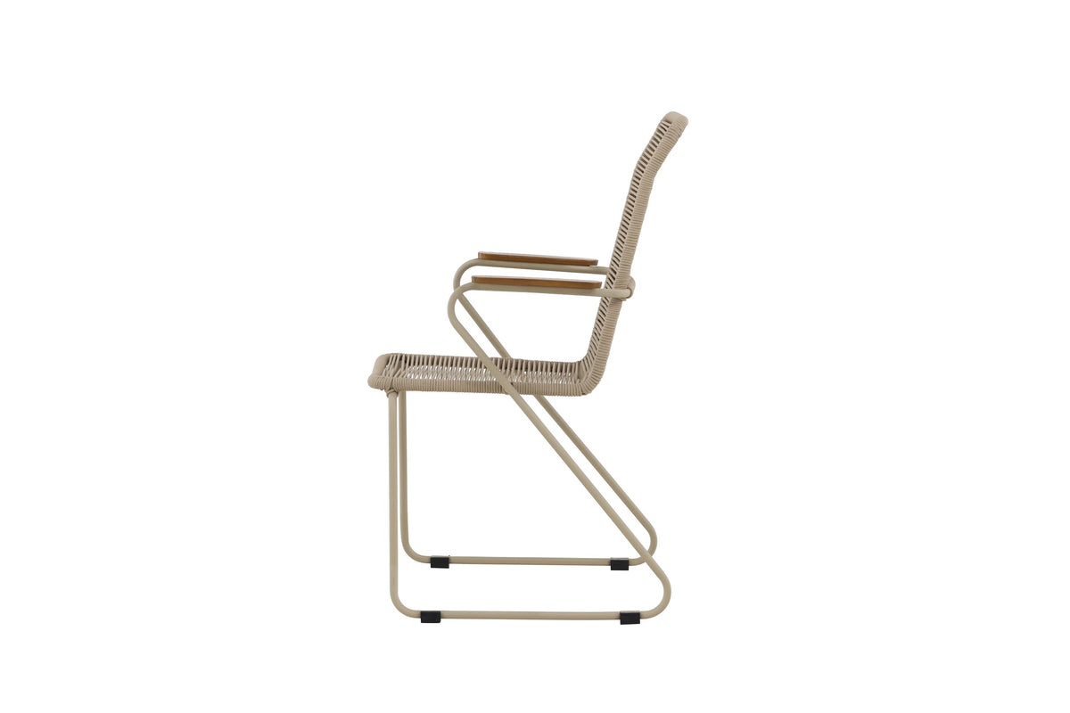 Bois matstol beige med beige rep