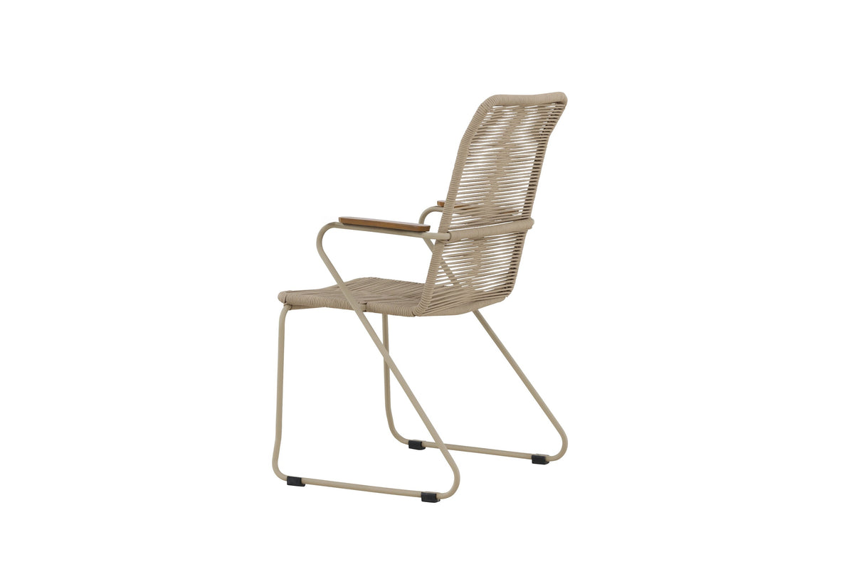 Bois matstol beige med beige rep