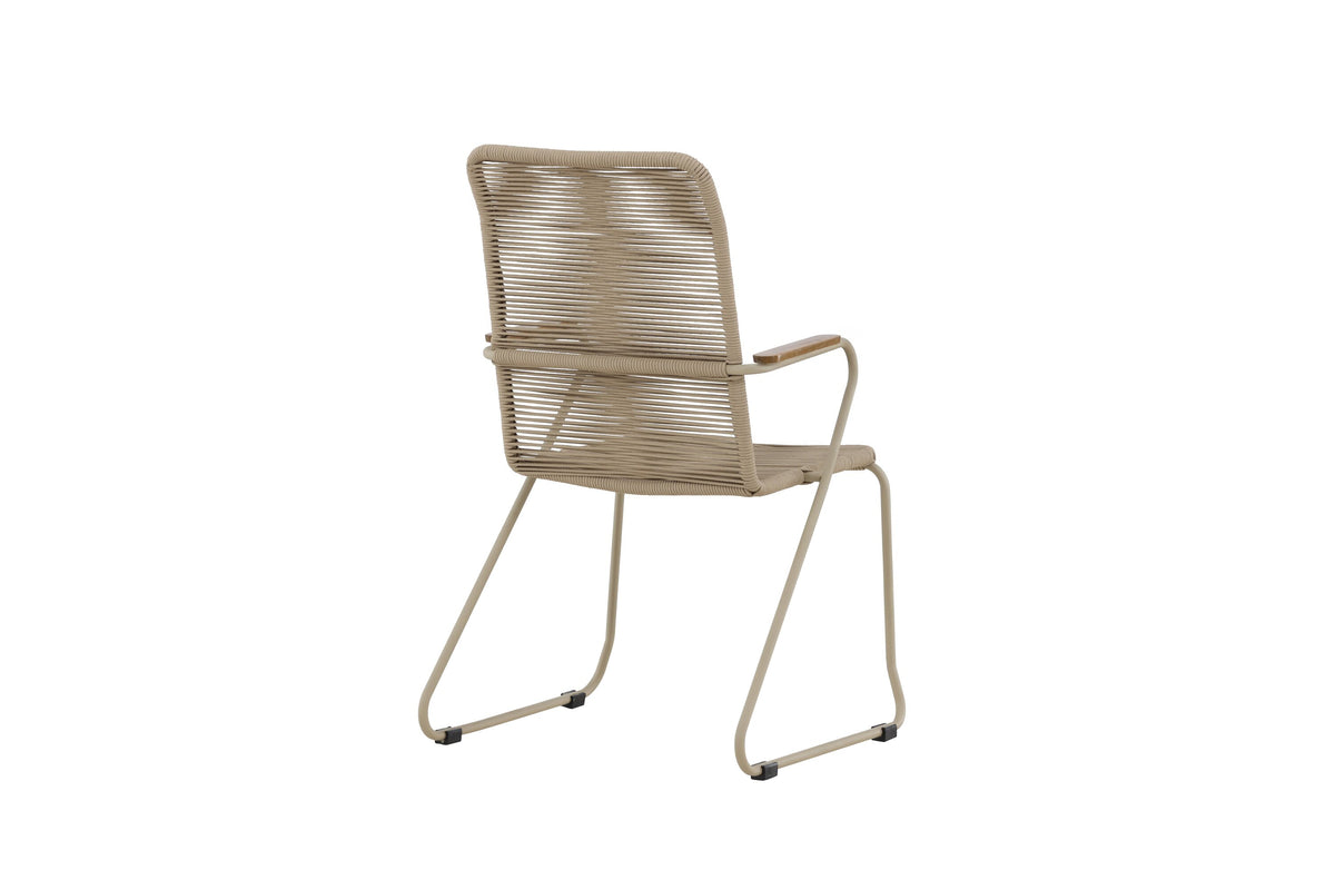 Bois matstol beige med beige rep