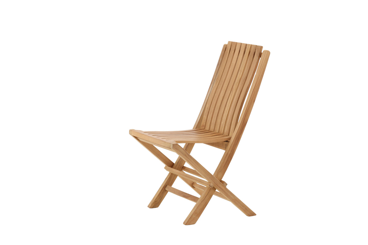 Ghana hopfällbar matstol i naturfärgad teak