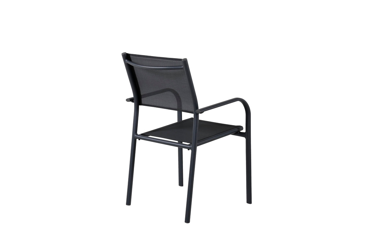 Santorini stapelbar karmstol svart aluminium och textilene