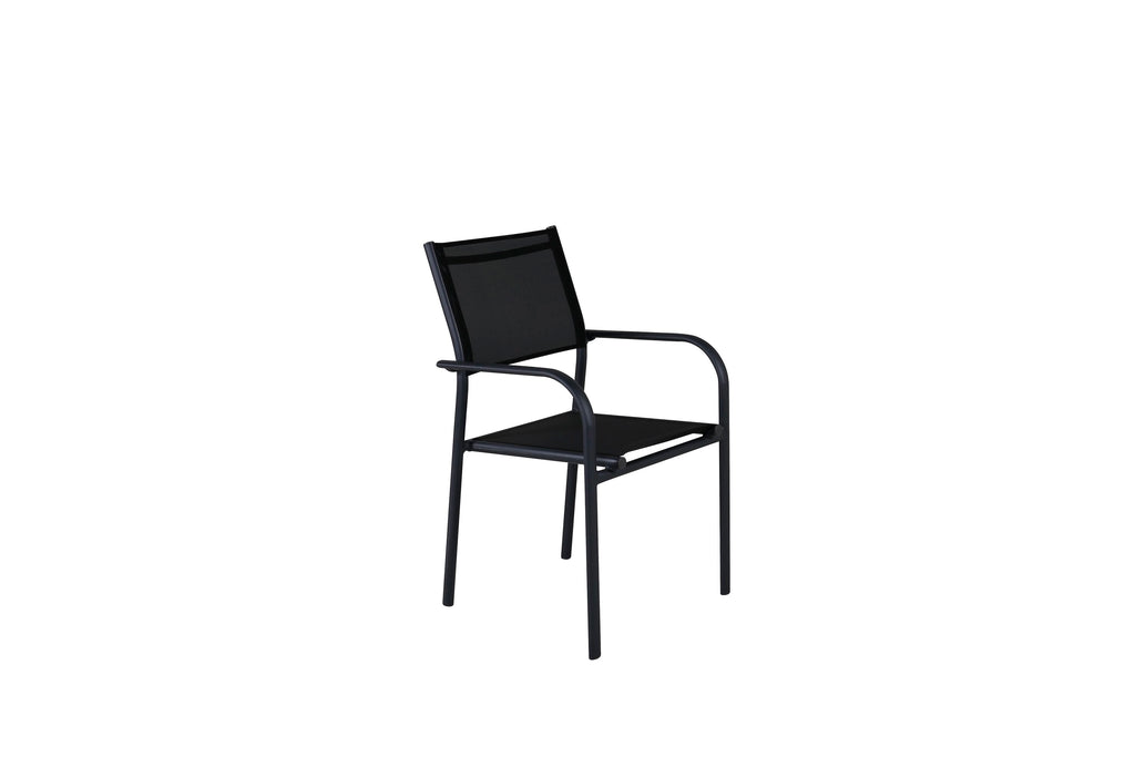 Santorini stapelbar karmstol svart aluminium och textilene