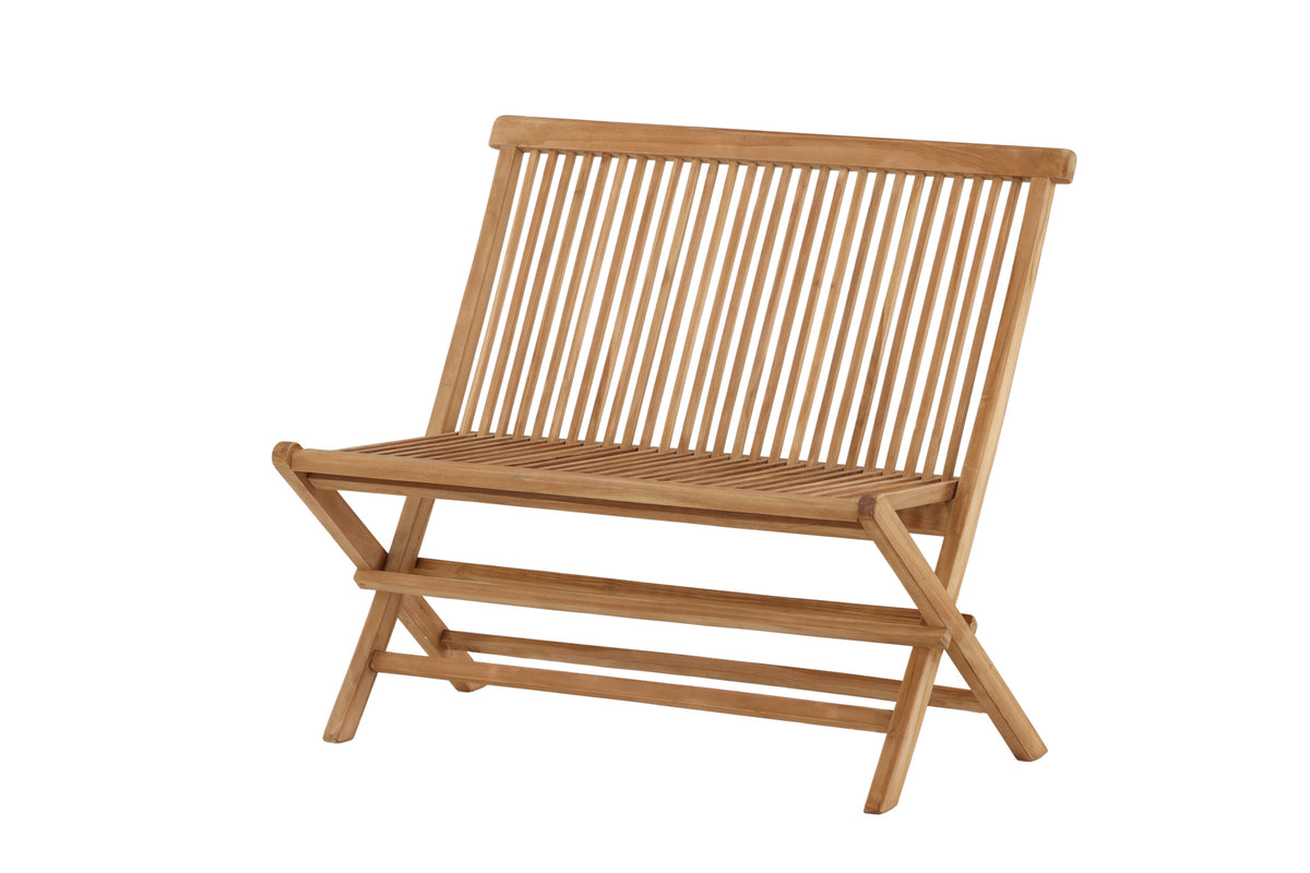 Ghana hopfällbar bänk i naturfärgad teak