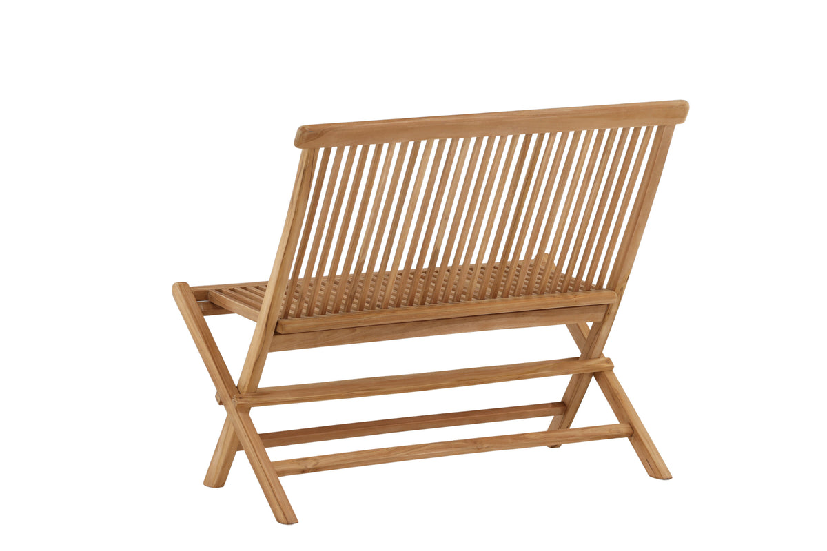 Ghana hopfällbar bänk i naturfärgad teak