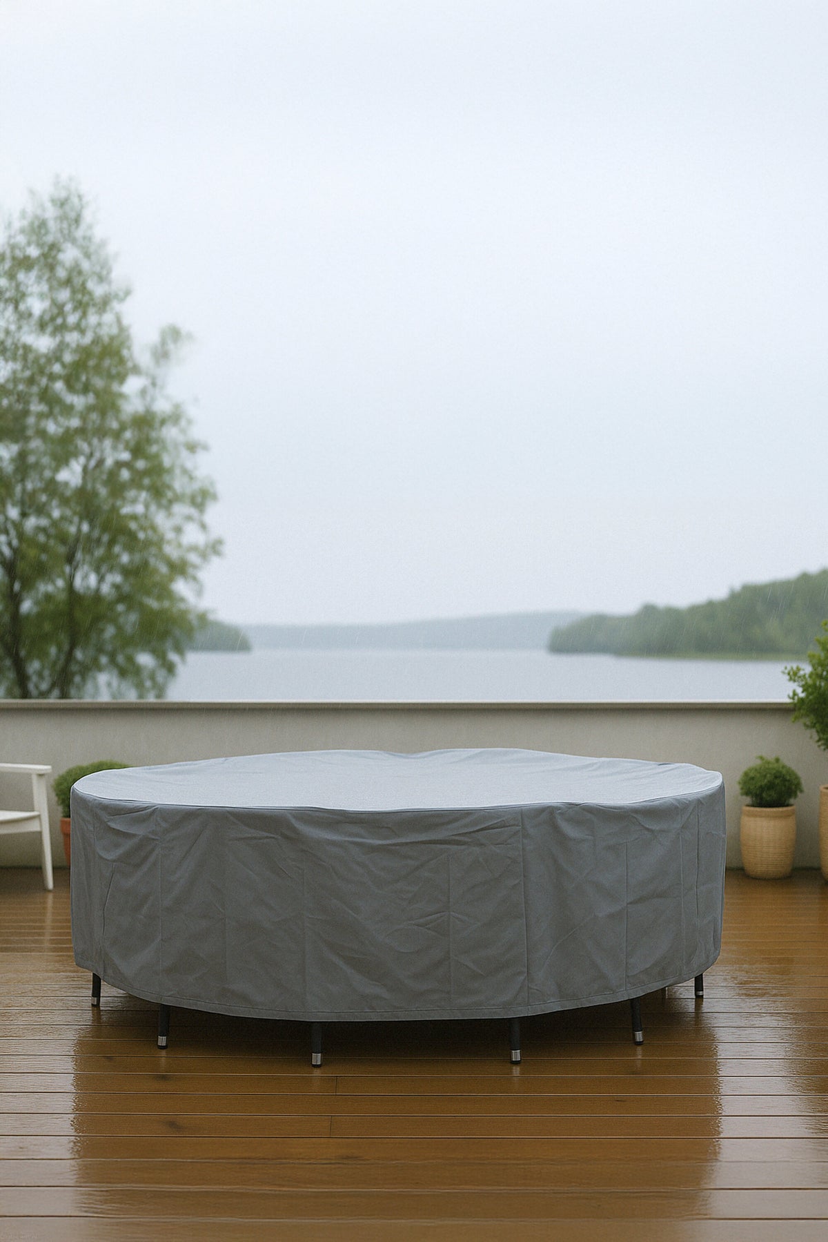Klas möbelskydd Ø300 cm höjd 86 cm grå polyester