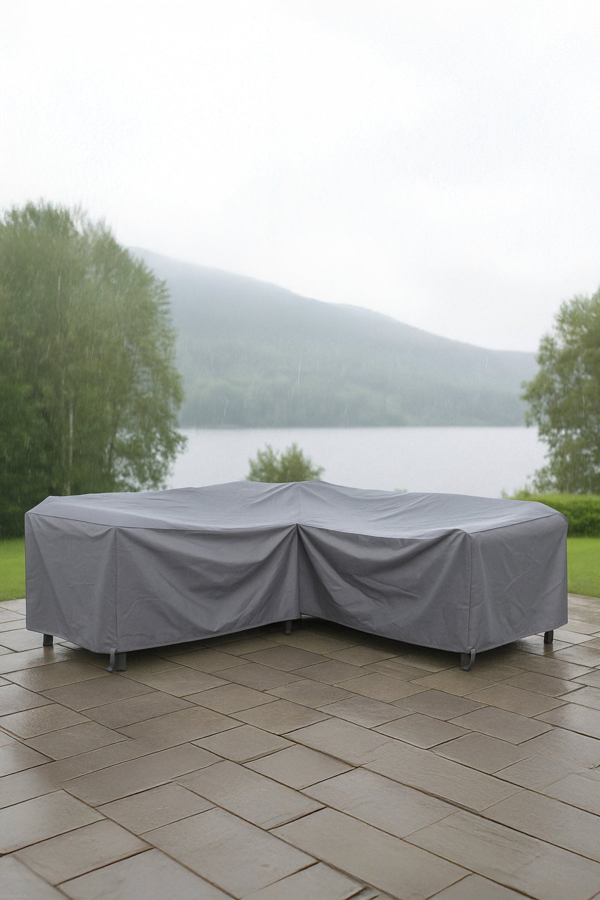 Klas L-format möbelskydd 203x203x80x86 cm grått