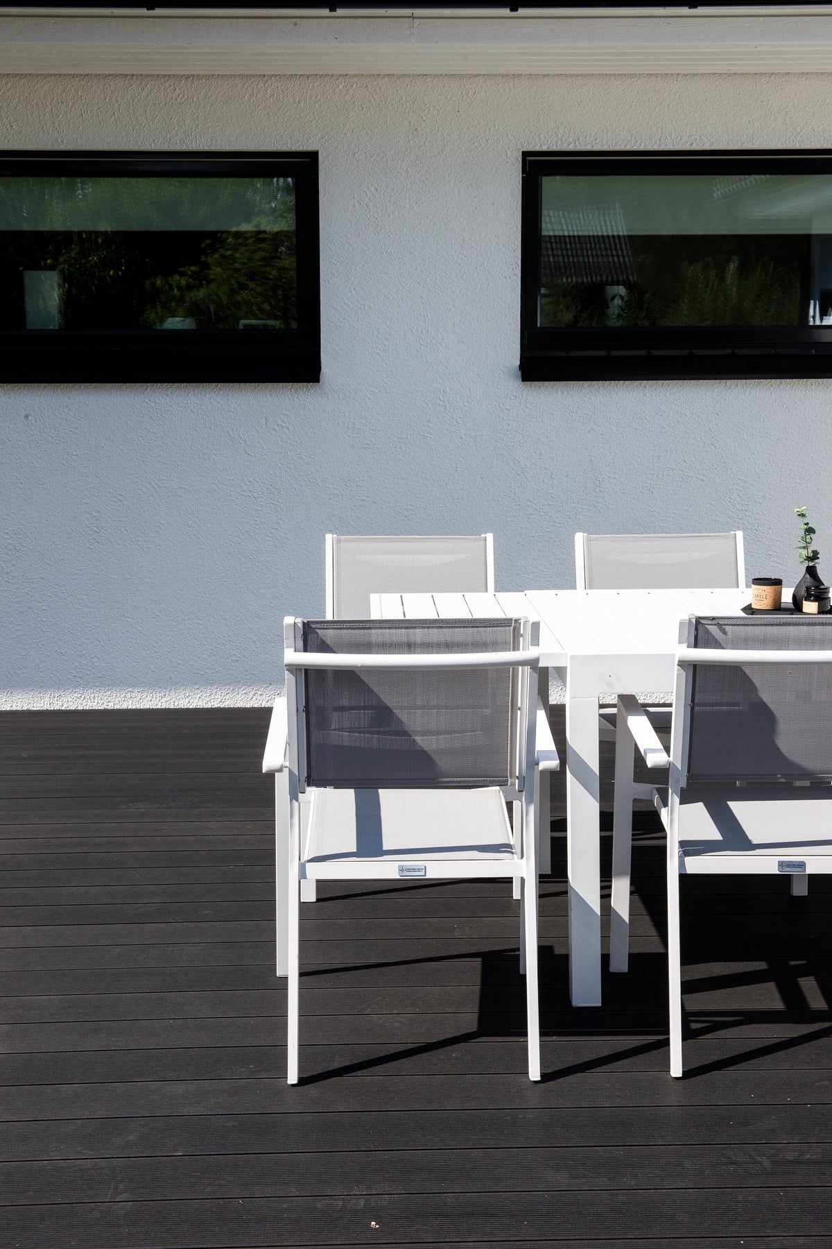 Marbella matgrupp med Copacabana karmstolar 160/240x100x75 cm vit