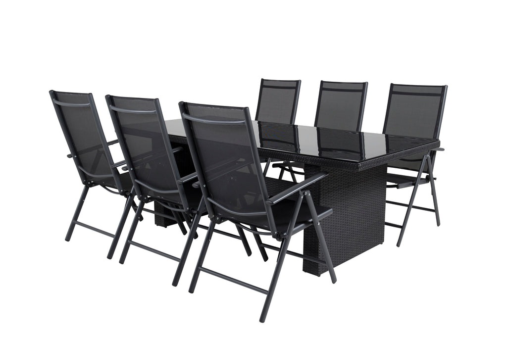 Padova matgrupp med Break positionsstolar 200x100 cm svart
