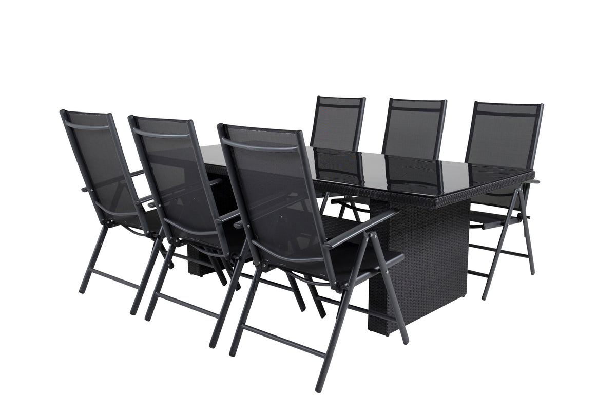 Padova matgrupp med Break positionsstolar 200x100 cm svart