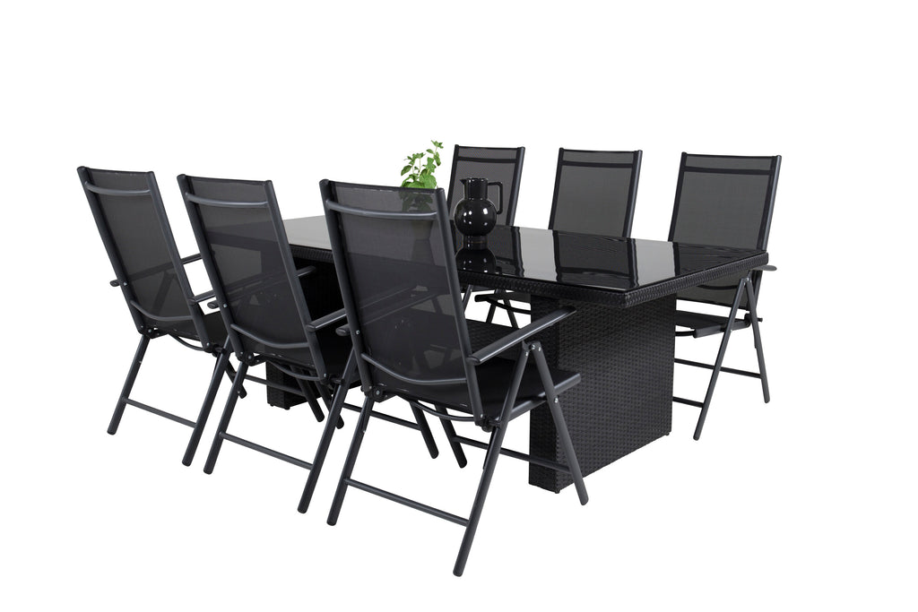 Padova matgrupp med Break positionsstolar 200x100 cm svart