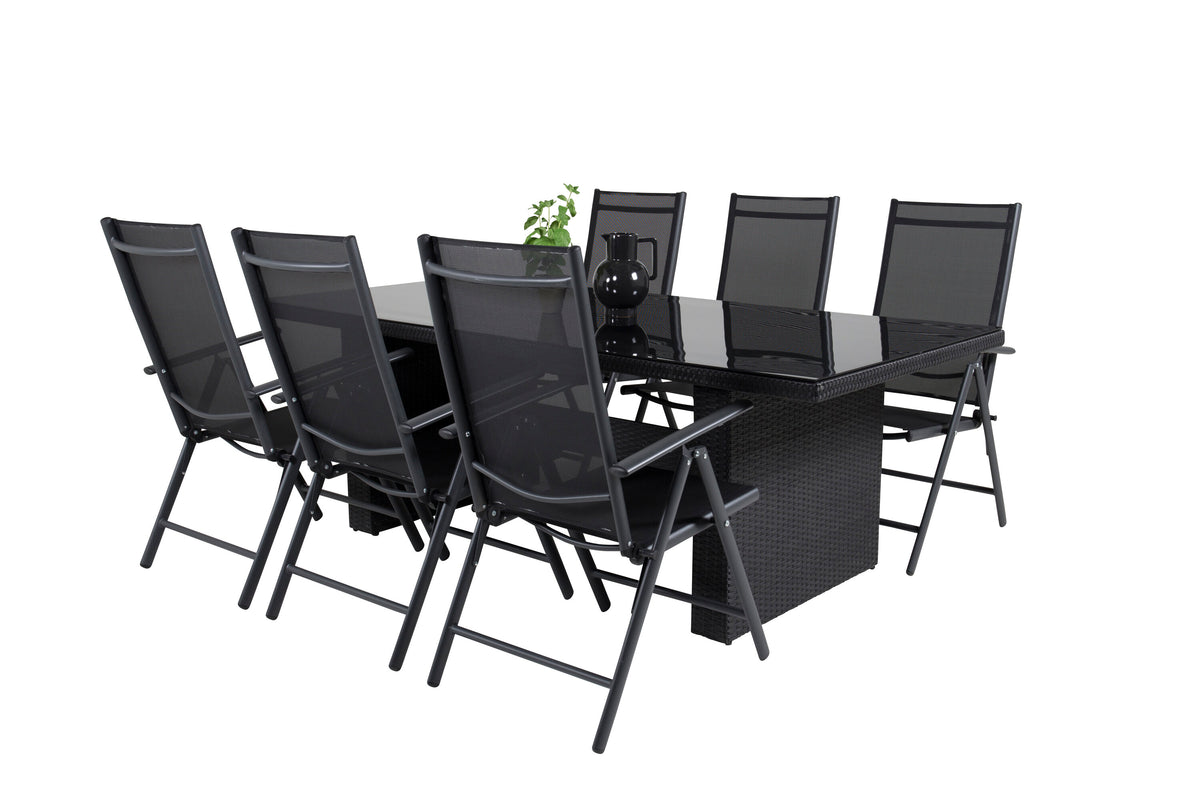 Padova matgrupp med Break positionsstolar 200x100 cm svart