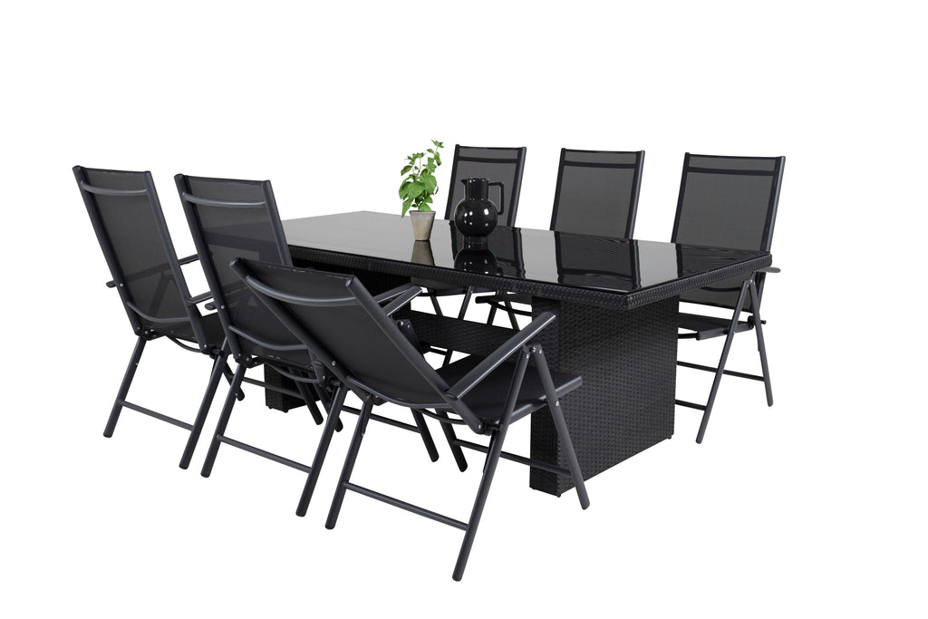 Padova matgrupp med Break positionsstolar 200x100 cm svart