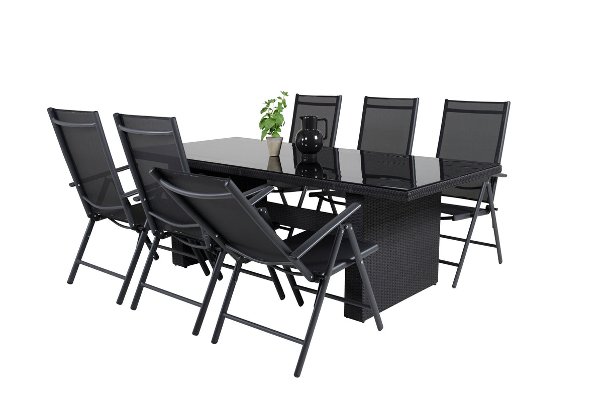 Padova matgrupp med Break positionsstolar 200x100 cm svart