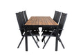 Bois matgrupp med Break positionsstolar 200x100 cm svart/akacia