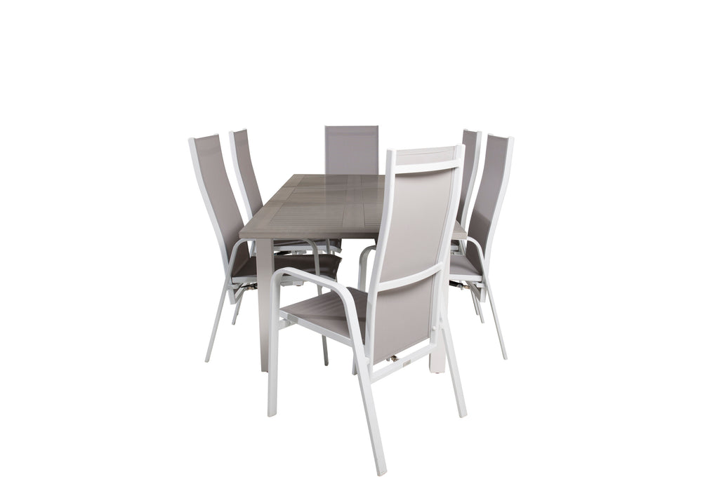 Albany/Copacabana matgrupp 152/210x90 cm vit/grå