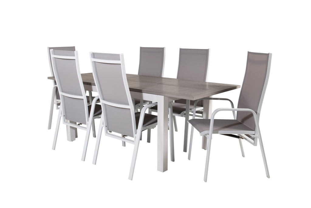 Albany/Copacabana matgrupp 152/210x90 cm vit/grå