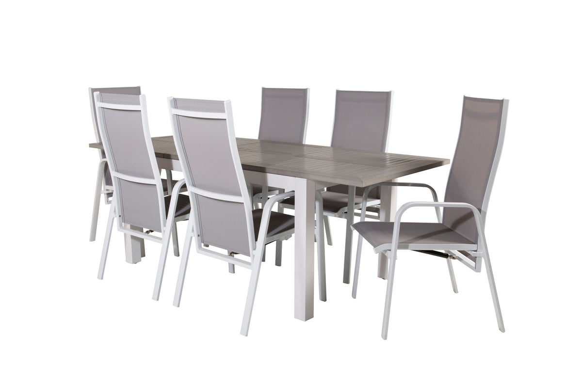 Albany/Copacabana matgrupp 152/210x90 cm vit/grå