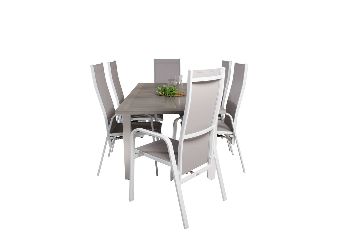 Albany/Copacabana matgrupp 152/210x90 cm vit/grå