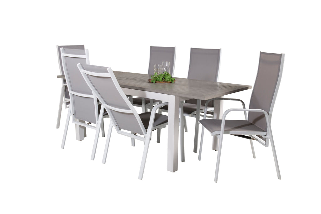 Albany/Copacabana matgrupp 152/210x90 cm vit/grå