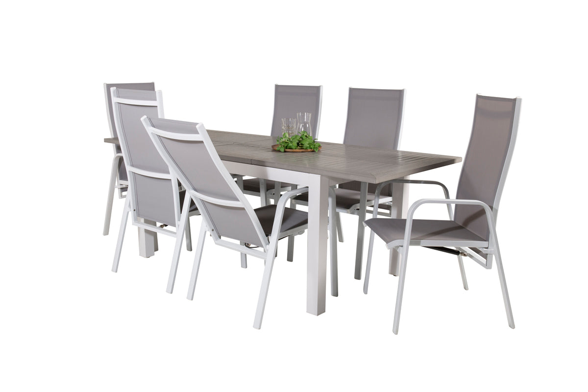 Albany/Copacabana matgrupp 152/210x90 cm vit/grå
