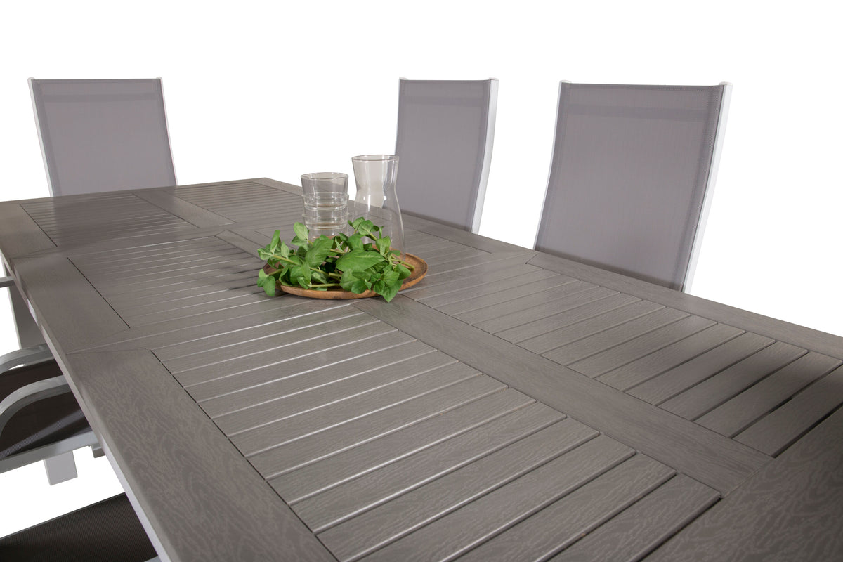 Albany/Copacabana matgrupp 152/210x90 cm vit/grå