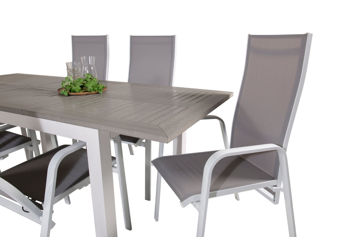 Albany/Copacabana matgrupp 152/210x90 cm vit/grå