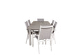 Albany matgrupp med Parma karmstolar 152/210x90 cm vit/grå