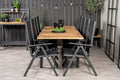 Panama matgrupp med Break-stolar 160/240x90 cm svart/teak