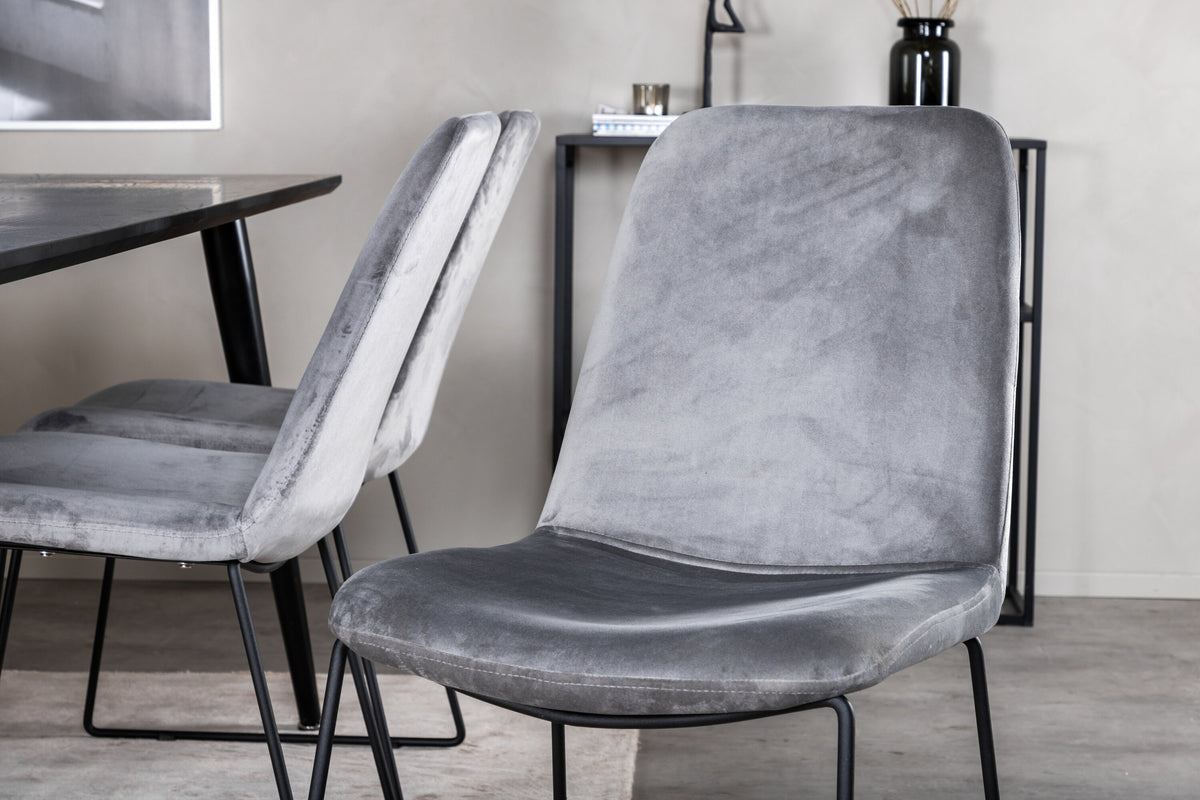 Dipp matgrupp med Muce-stolar 180x90 cm svart faner