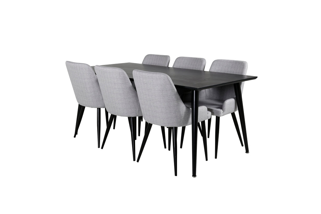 Dipp/Plaza matgrupp 180x90 cm svart faner