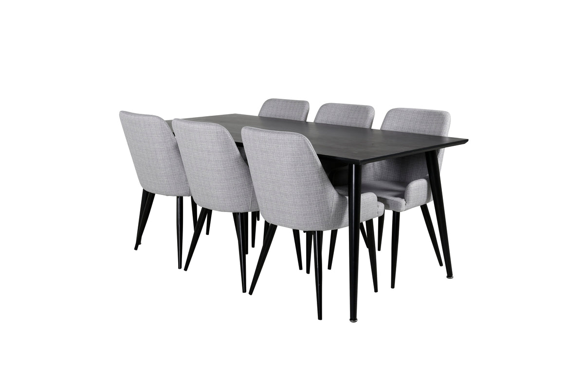 Dipp/Plaza matgrupp 180x90 cm svart faner