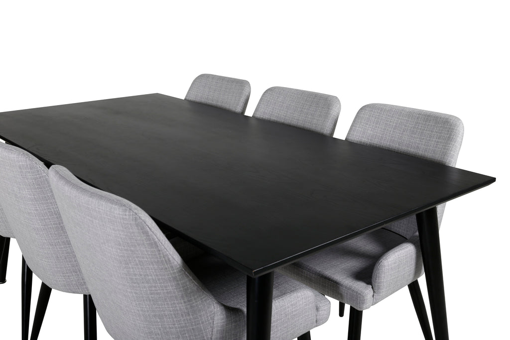 Dipp/Plaza matgrupp 180x90 cm svart faner