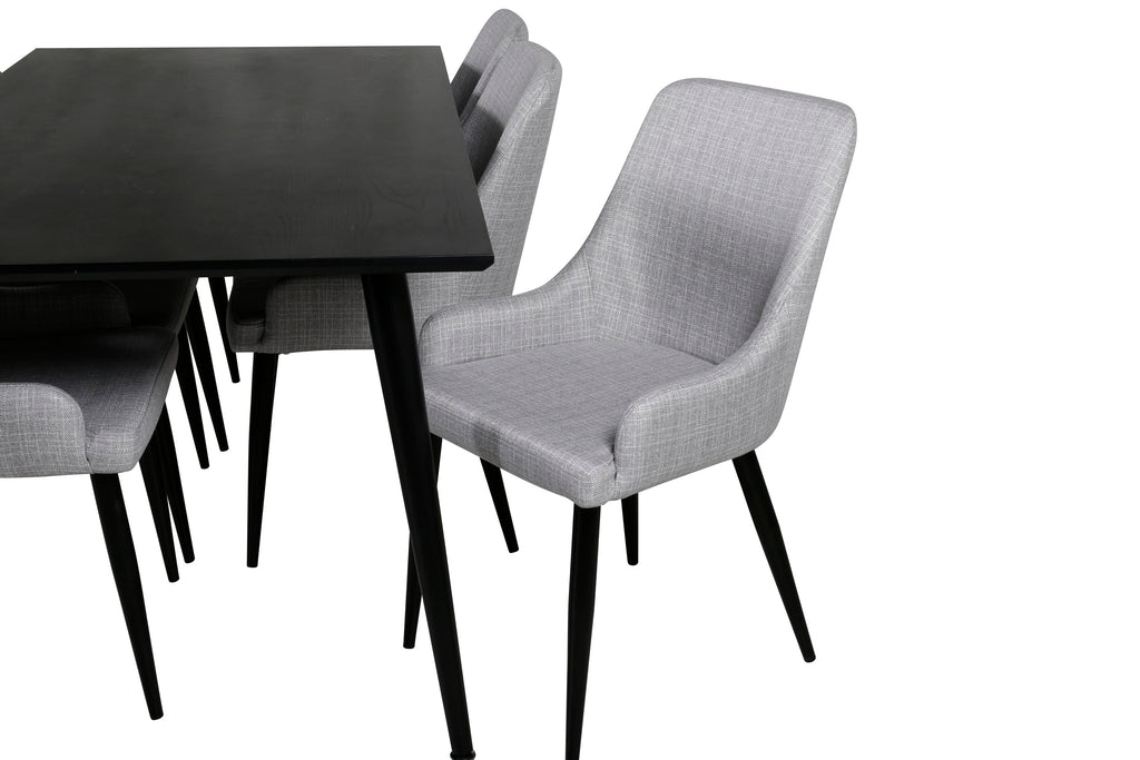 Dipp/Plaza matgrupp 180x90 cm svart faner
