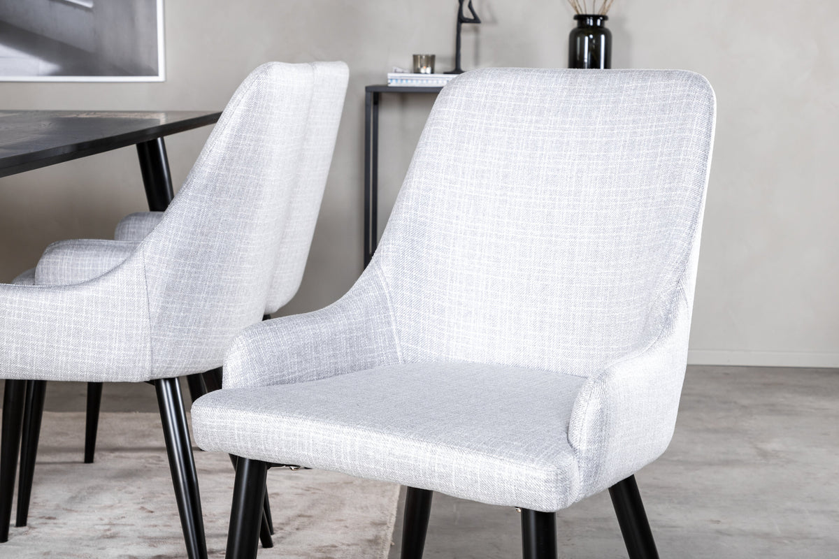 Dipp/Plaza matgrupp 180x90 cm svart faner
