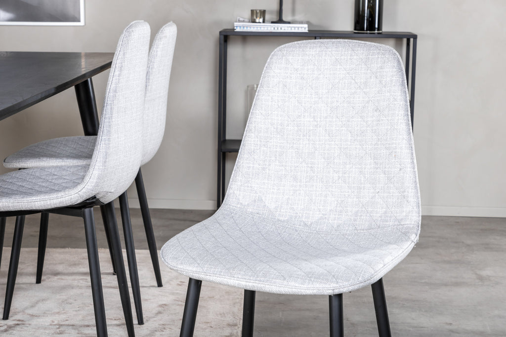 Dipp/Polar Diamond matgrupp 180x90 cm svart faner/grått tyg