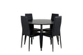 Dipp matbord svart faner/helsvarta ben 115 cm med Slim High Back matstol
