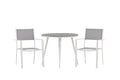 Break/Copacabana matgrupp Ø90 cm vit/grå