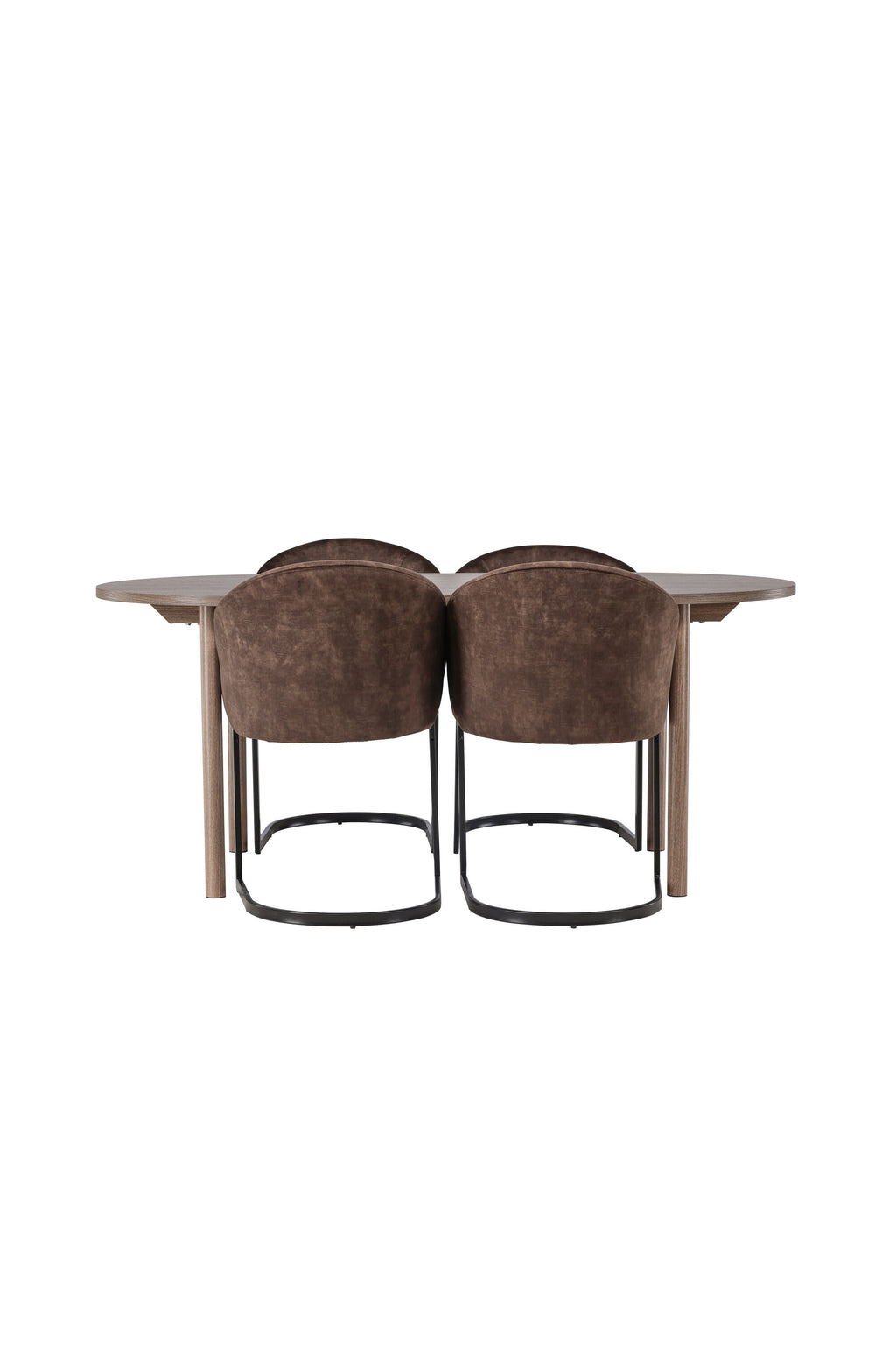 Andy matgrupp med 4 Evening-stolar 180x75 cm natur/mattbrun