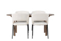 Andy matgrupp med 4 Day-stolar 180x75 cm natur/mattsvart/vit