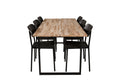 Cirebon matgrupp med Polly-stolar 200x90 cm teak och svart