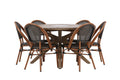 Rosario och Guarda matgrupp Ø140 cm brun/svart teak