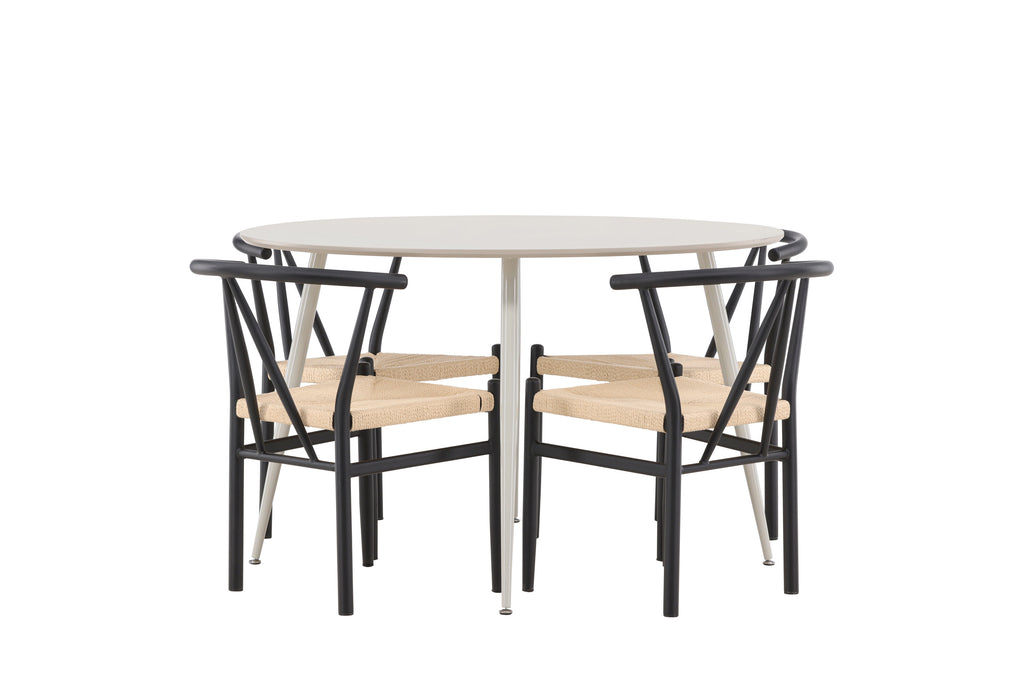 Plaza matbord i MDF med Alfons matstolar