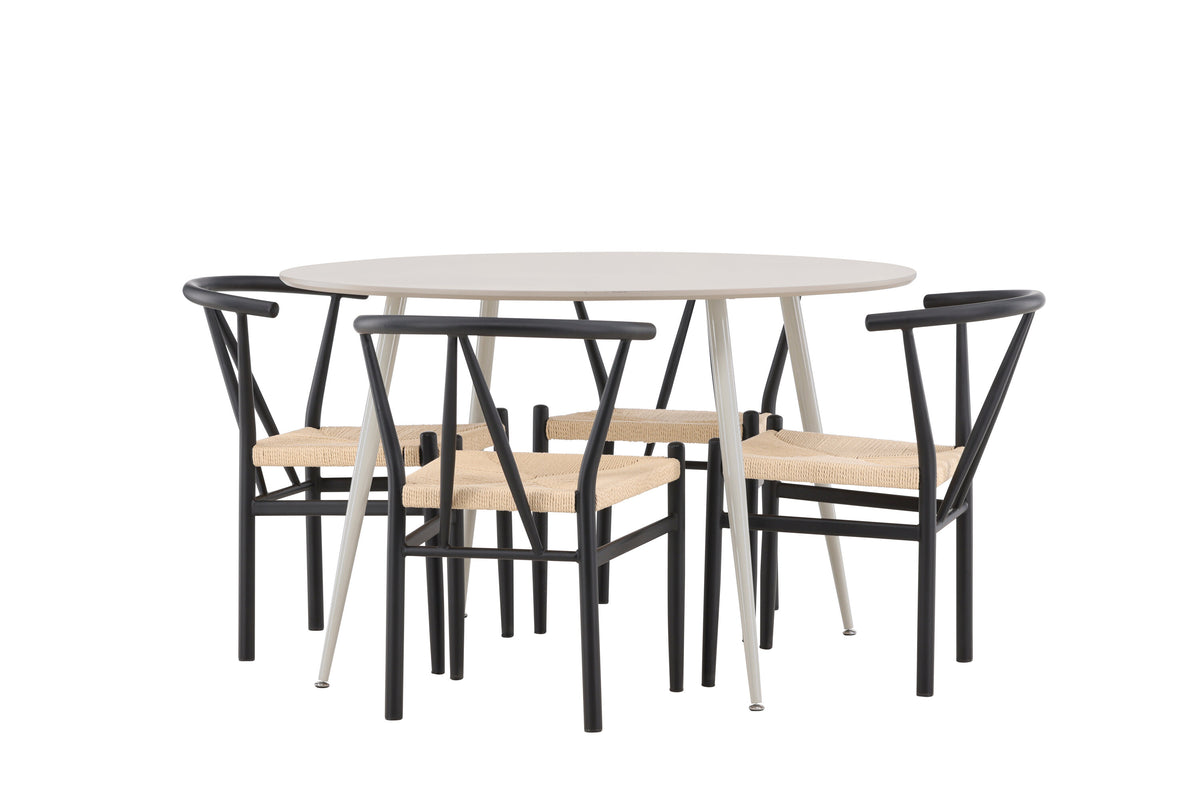 Plaza matbord i MDF med Alfons matstolar