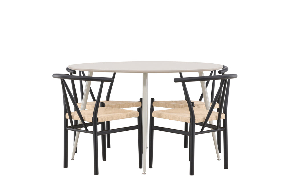 Plaza matbord i MDF med Alfons matstolar