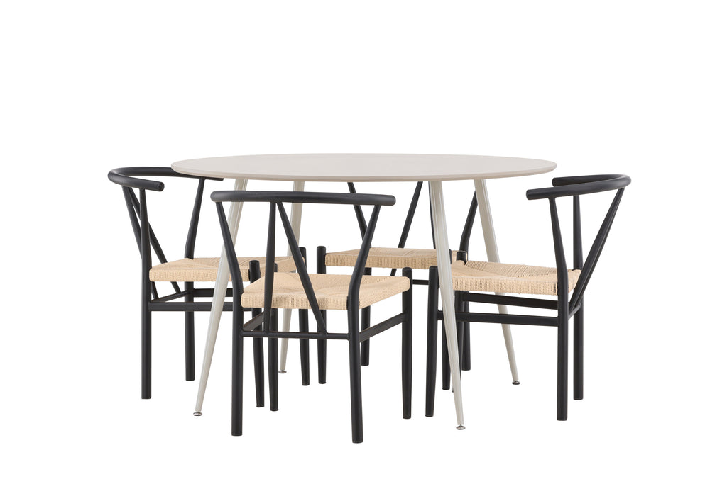 Plaza matbord i MDF med Alfons matstolar