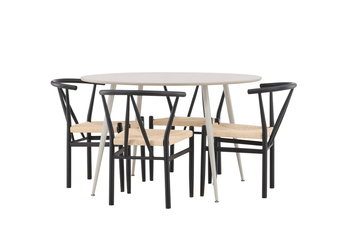 Plaza matbord i MDF med Alfons matstolar
