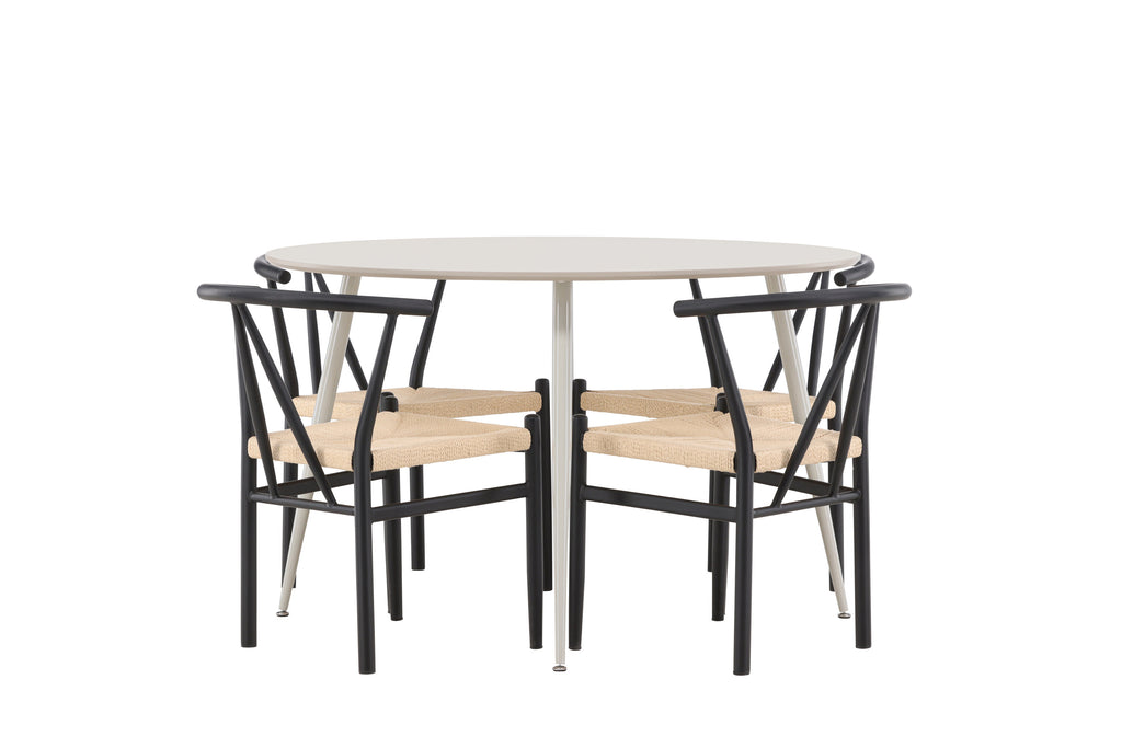 Plaza matbord i MDF med Alfons matstolar