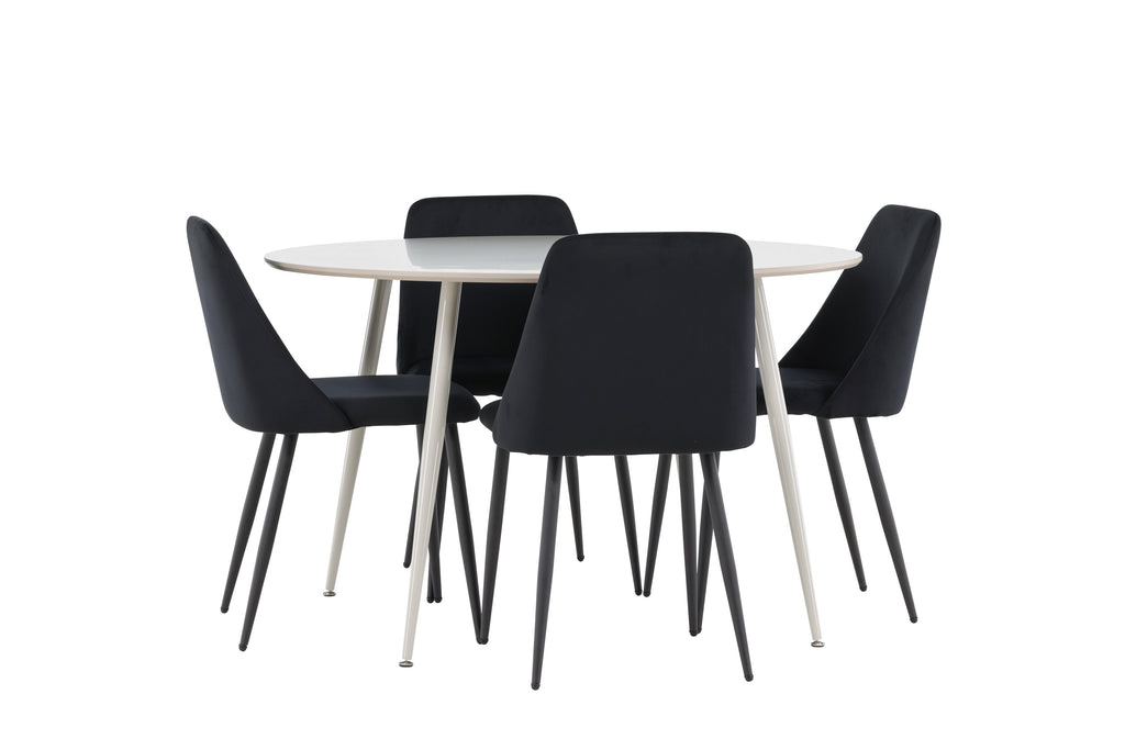 Plaza matbord med Night matstolar i sammet